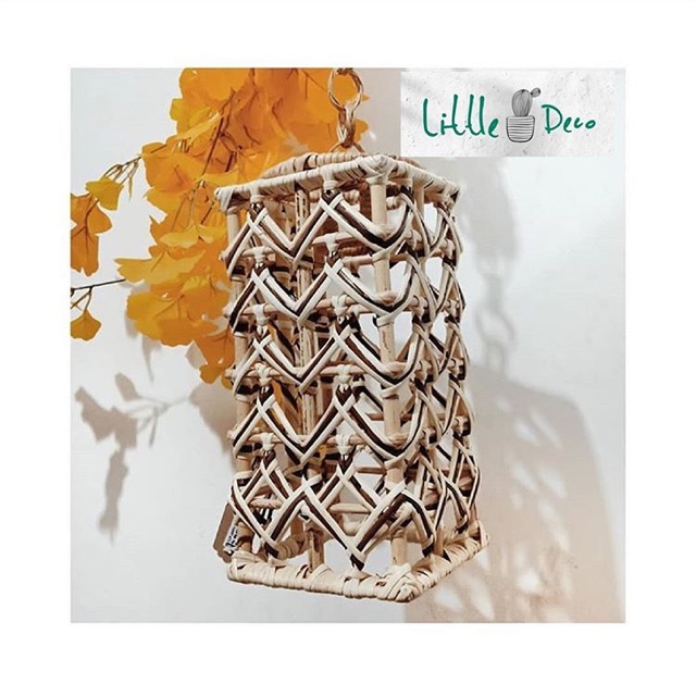 Cup Lampu Rotan Gantung Model D