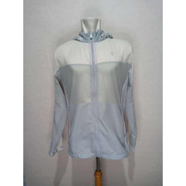 Jaket running K-swiss putih abu