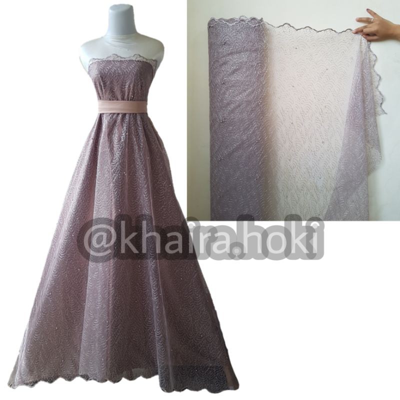 kain Tile bordir mutiara daun/kain pearl/Tile bordir