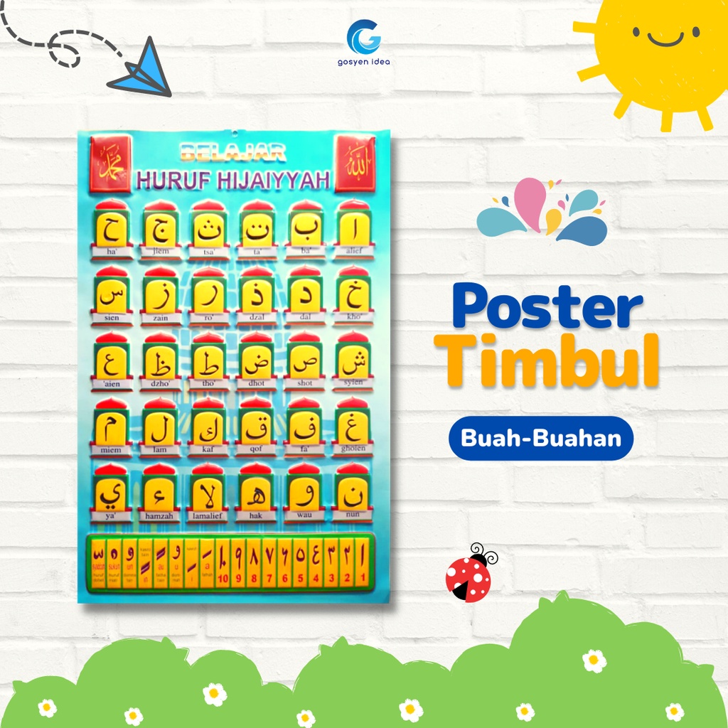 Poster Timbul Anak Muslim Belajar Huruf Huruf Hijaiyah