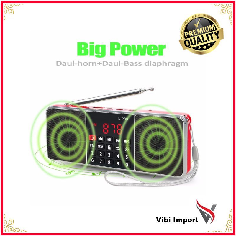 Terlaris Asli lewinner L-288 FM Radio Portabel Speaker Music Player Dengan TF Card USB Disk Masukan