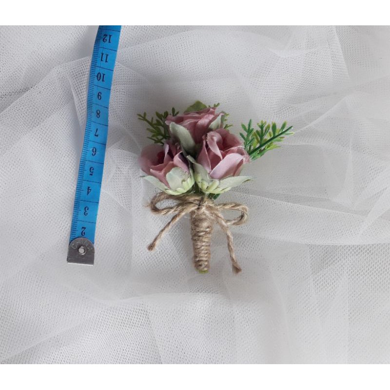 Corsage korsase bunga jas bunga dada pin bros penanda panitia-Rose dusty B