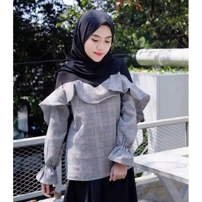 Clarisa Ruffle Blouse / Baju Atasan Wanita Zara Sabrina Hijab Murah