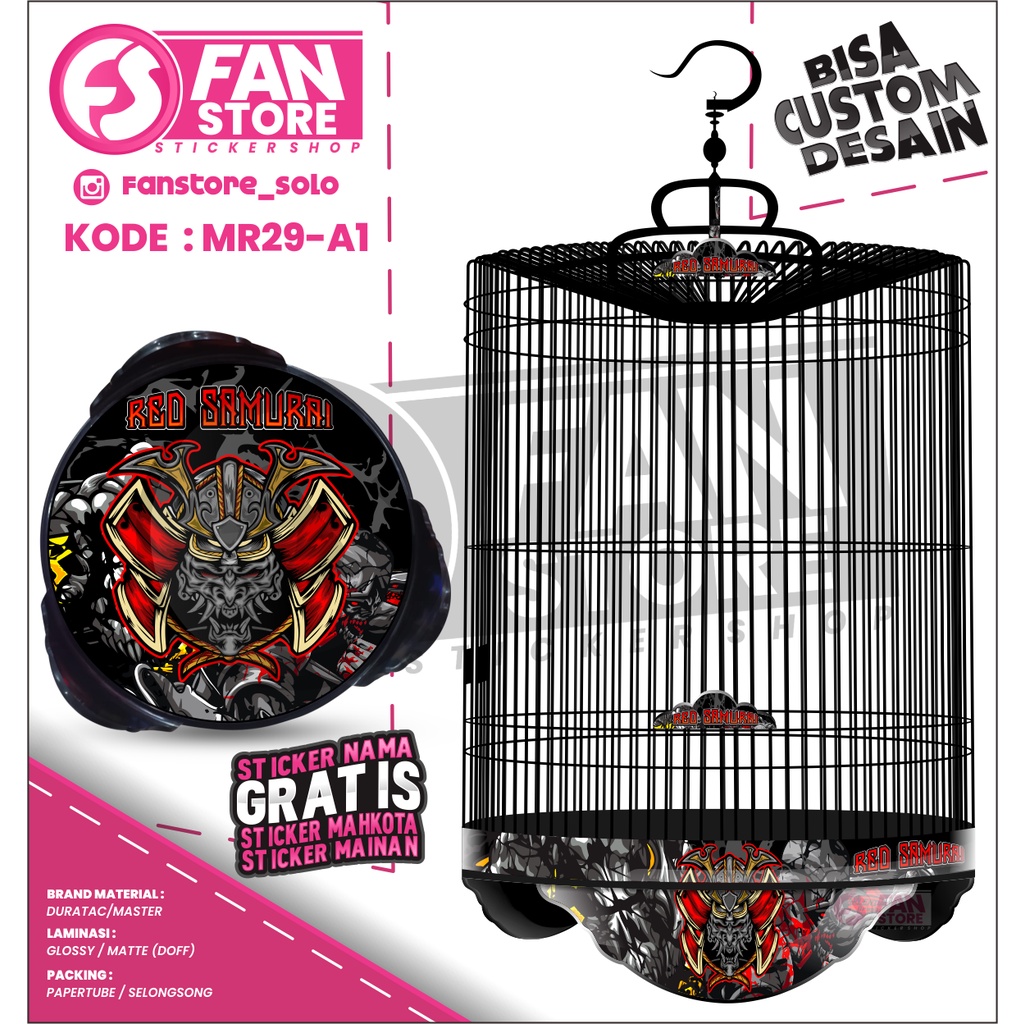 [BISA COD]Stiker Decal Tebok Murai - Sticker Decal Sangkar Murai - Stiker Tebok Murai KODE : MR29-A1