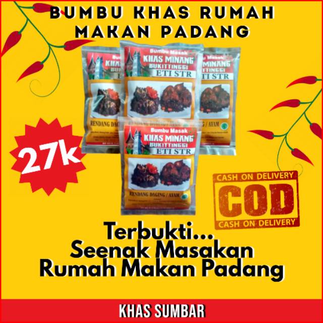 

Bumbu Rendang Daging Ayam 250gram Khas Minang Bukittinggi Asli Padang Sumatera Barat CODu
