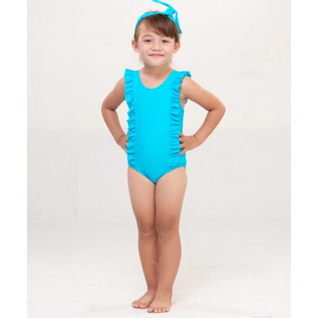 Lee Vierra - Kids Swimwear Ruffle Border BLUE