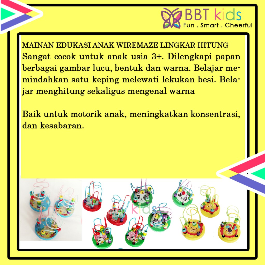 MINI ROUND BEAD LINGKAR HITUNG ALUR KAWAT KECIL MAINAN ANAK BALITA EDUKASI WIRE MAZE