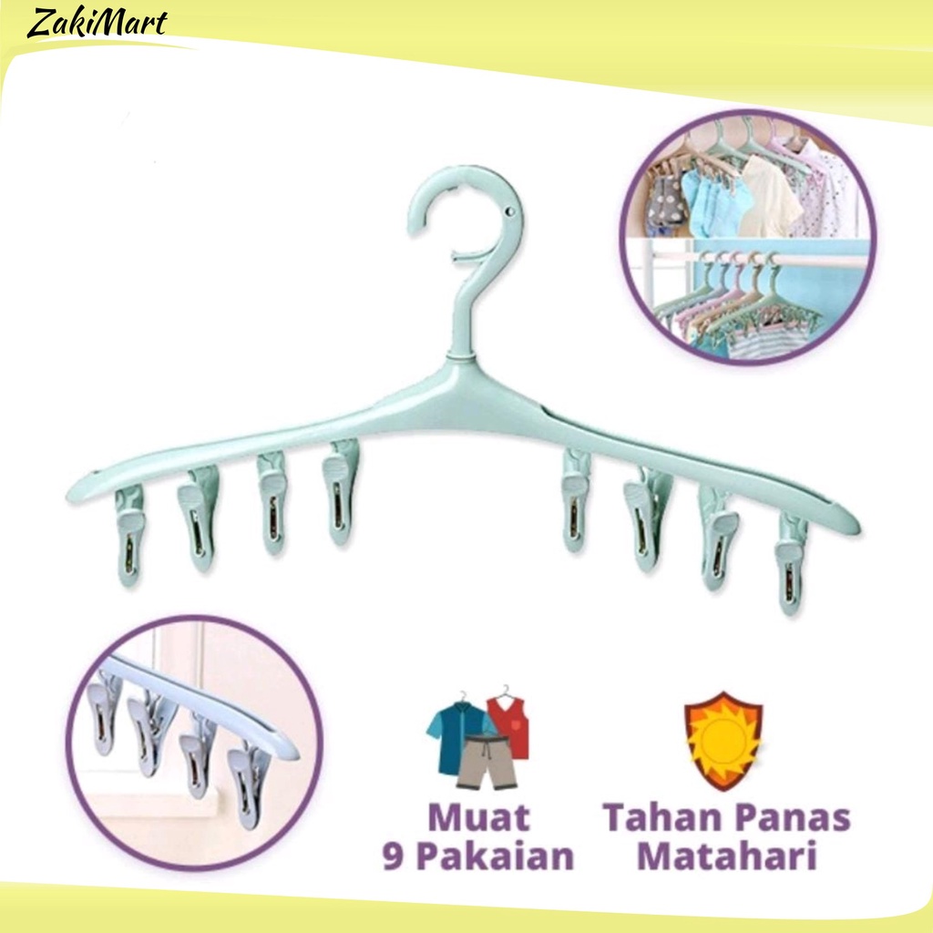 Hanger Baju 10 Jepit - Gantungan Baju 10 in 1 - Gantungan Jepitan Baju