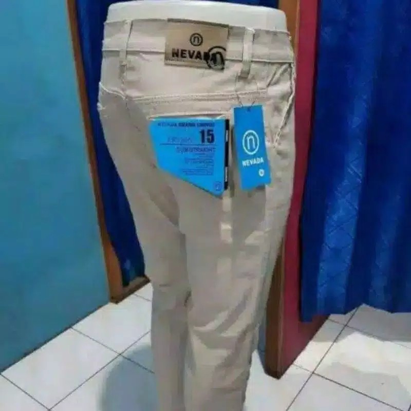 Celana Chinos Panjang Pria Bahan Stretch Slimfit Abu Hitam Krem Mocca Size 27 Sampai 38 JU18