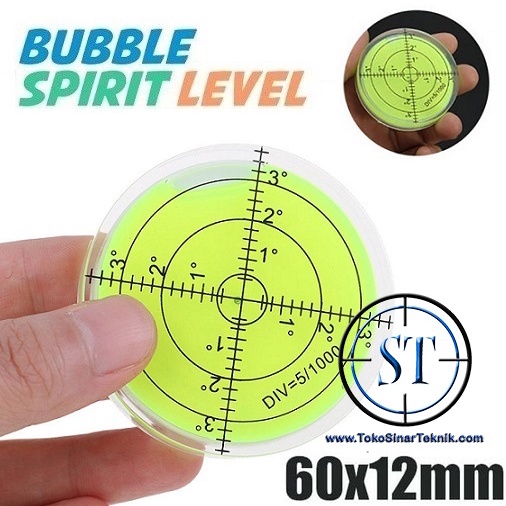 Waterpass Bulat Round 60x12mm Bubble Level Spirit 6012 Waterpas Bundar Alat Ukur Kedataran Objek