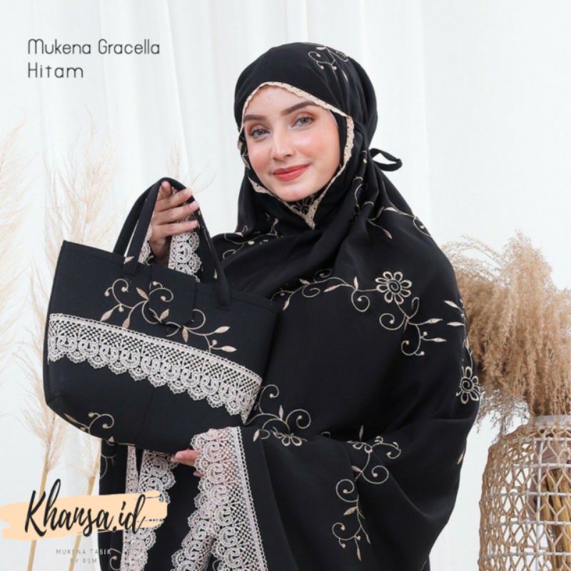 (COD)mukena gracella bordir bunga teratai indah/ Mukena tasik/mukena murah