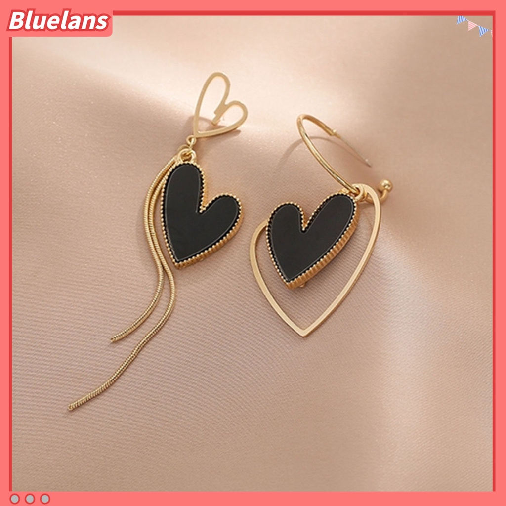 1 Pasang Anting Stud Panjang Asimetris Anti Karat Untuk Wanita