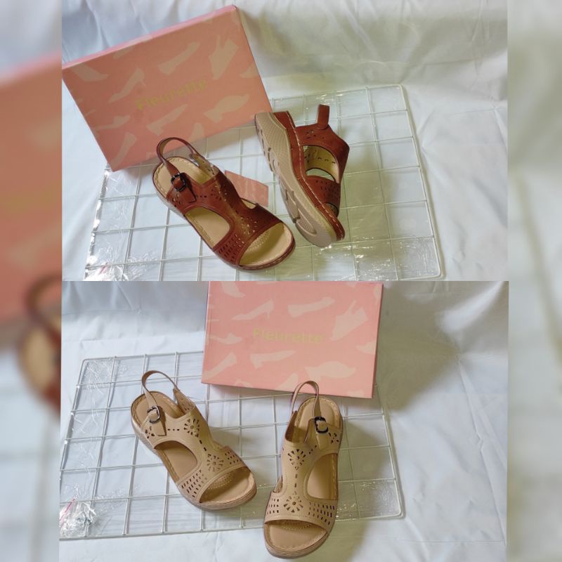 FLEURETTE Sandal Tali wanita Sendal tali sendal wedges tali Branded Matahari