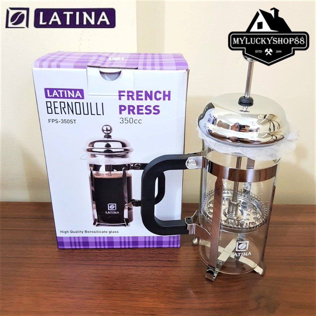Latina Bernoulli French Press FPS-350ST 350cc Coffee Borosilicate Glass
