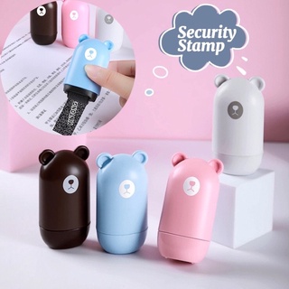 Stamp Portable Roller Pelindung Identitas Paket Model Beruang