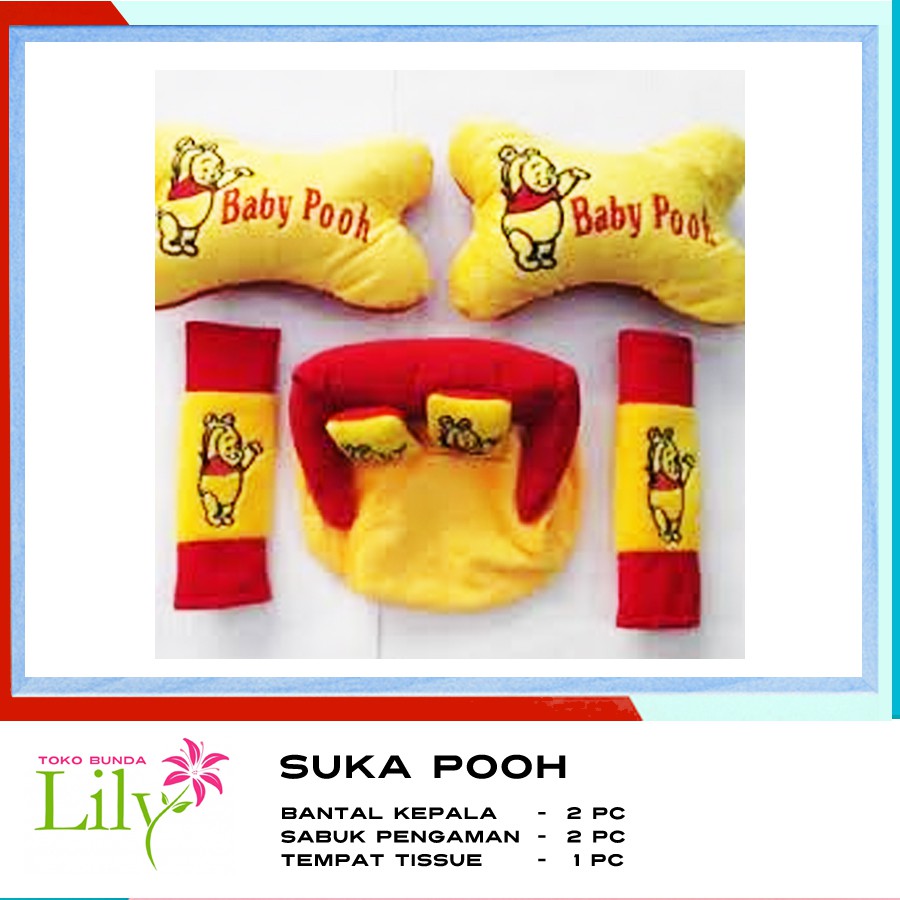 Bantal Mobil Pooh Aksesoris Mobil 3in1 Bantal Pooh