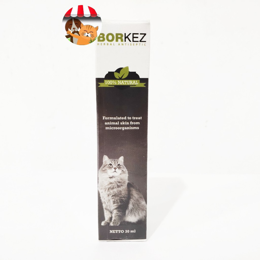 Borkez Herbal Antiseptic Kucing - Obat Kudis Jamur Kutu Spray 30ml