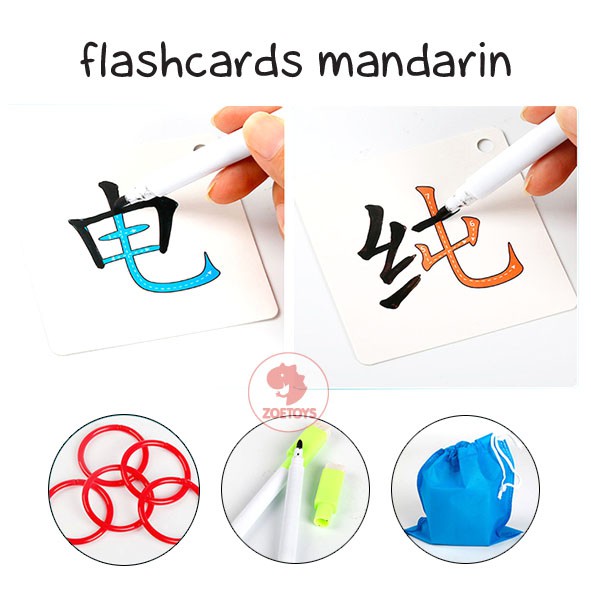 Zoetoys Flashcards Mandarin Wipe Clean Card | Kartu Belajar Mandarin Anak | Mainan Edukasi