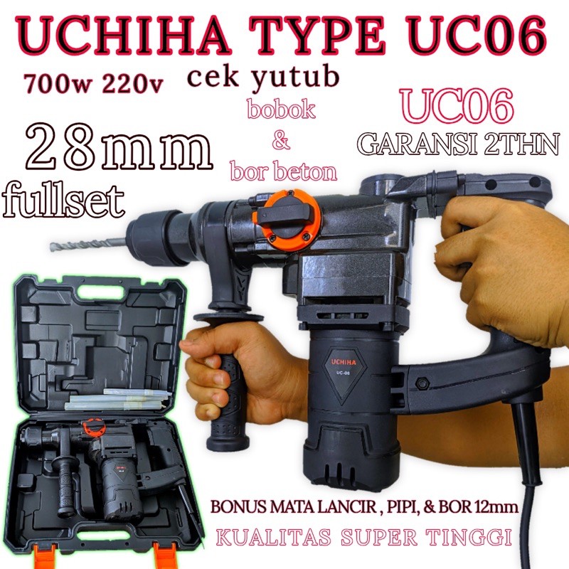 Bor Hammer Drill Bor Bobok Beton UCHIHA JAPAN UC06