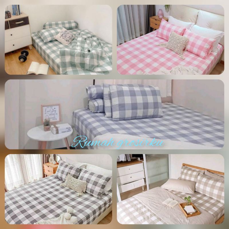 (Beli 2 ongkir ekonomis) Sprei single aesthetic kotak