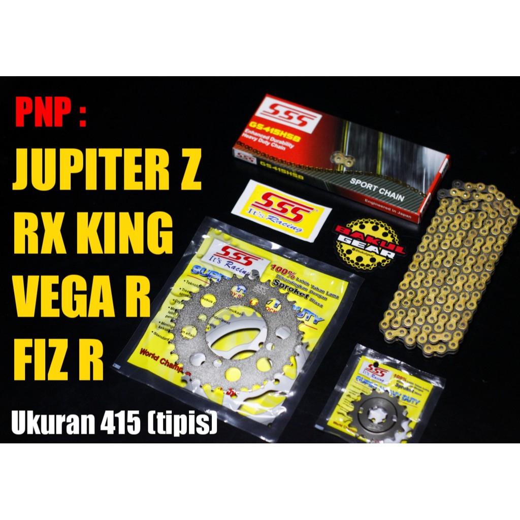 Gear set SSS RX King Jupiter Z Vega R Fiz R Force 1 ukuran 415-3
