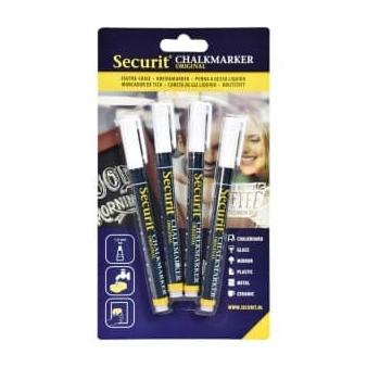 

+++++] Set Marker Chalkboard 1.2cm 4 Pcs Securit pro- Putih