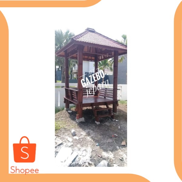 Unik gazebo 2x2m pilar model bambu minimalis kursi outdor suku cadang 20J21 Murah