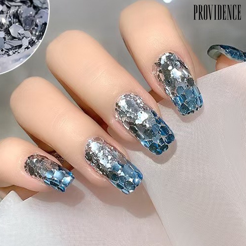 Providence 2Pcs/Set Nail Flakes Mermaid Effect Glitter Blue Sparkly Mix Hexagon Colorful Sequins for Beauty