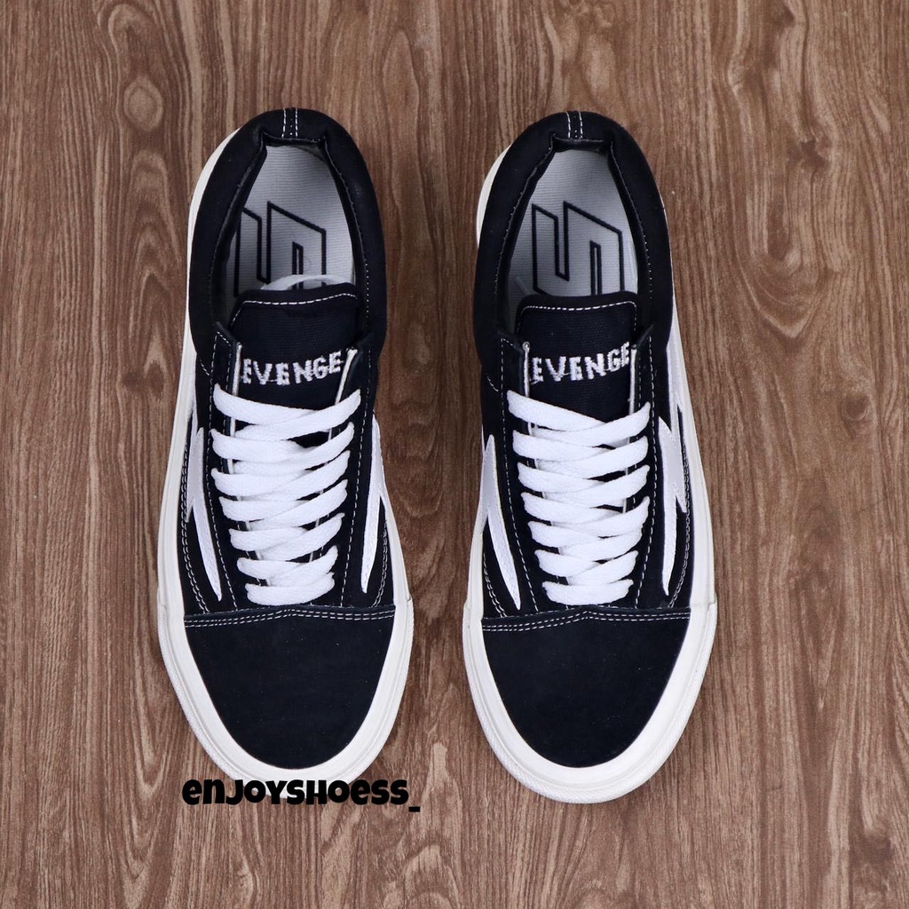 SEPATU REVENGE X STORM BLACK WHITE OLDSKOOL MADE IN CHINA-3