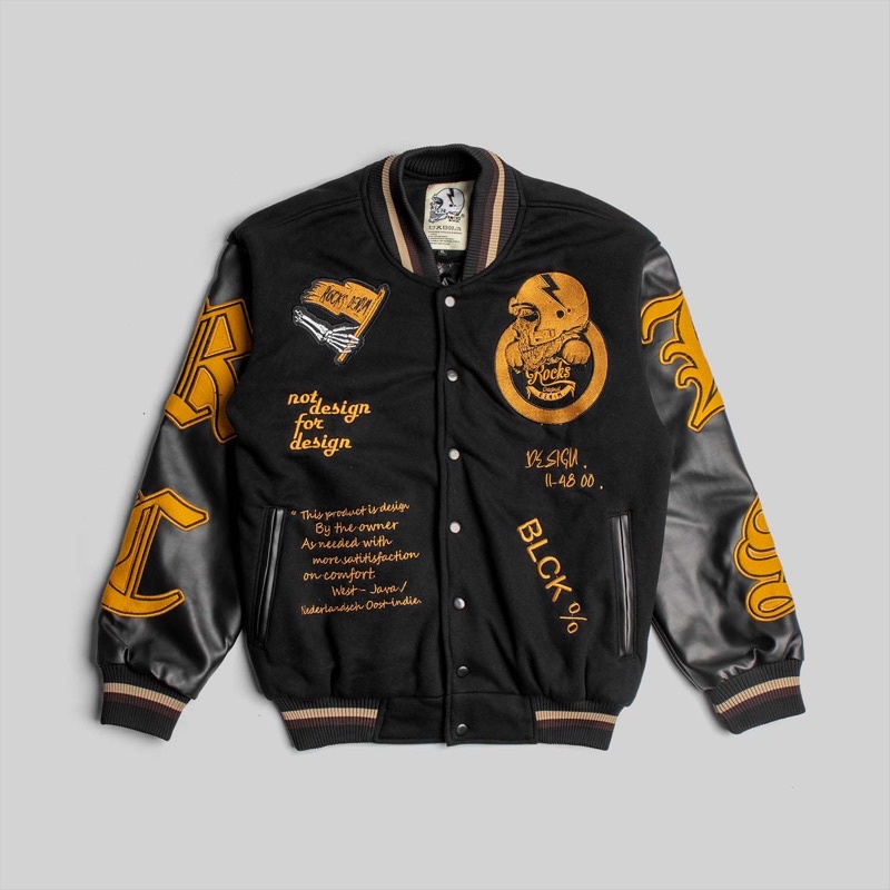 Rocksdenim - Varsity Black To Gold - Jacket Varsity