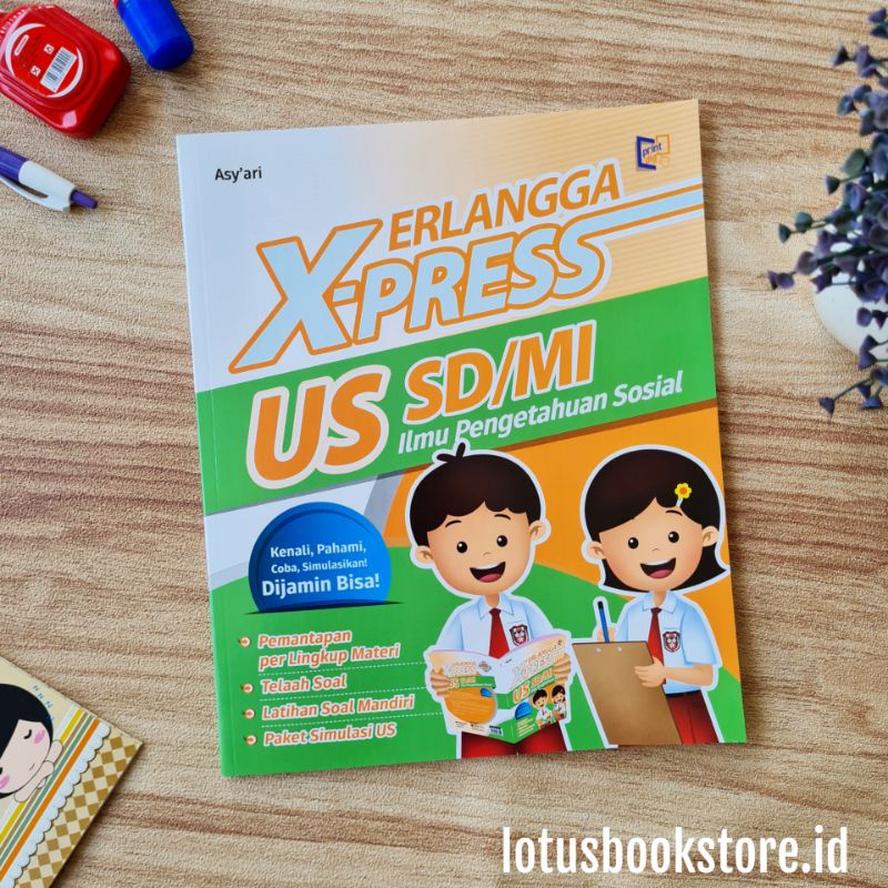 Buku Xpress US SD (Matematika IPA Indonesia PPKN PJOK) - Erlangga Original - UN USBN-IPS
