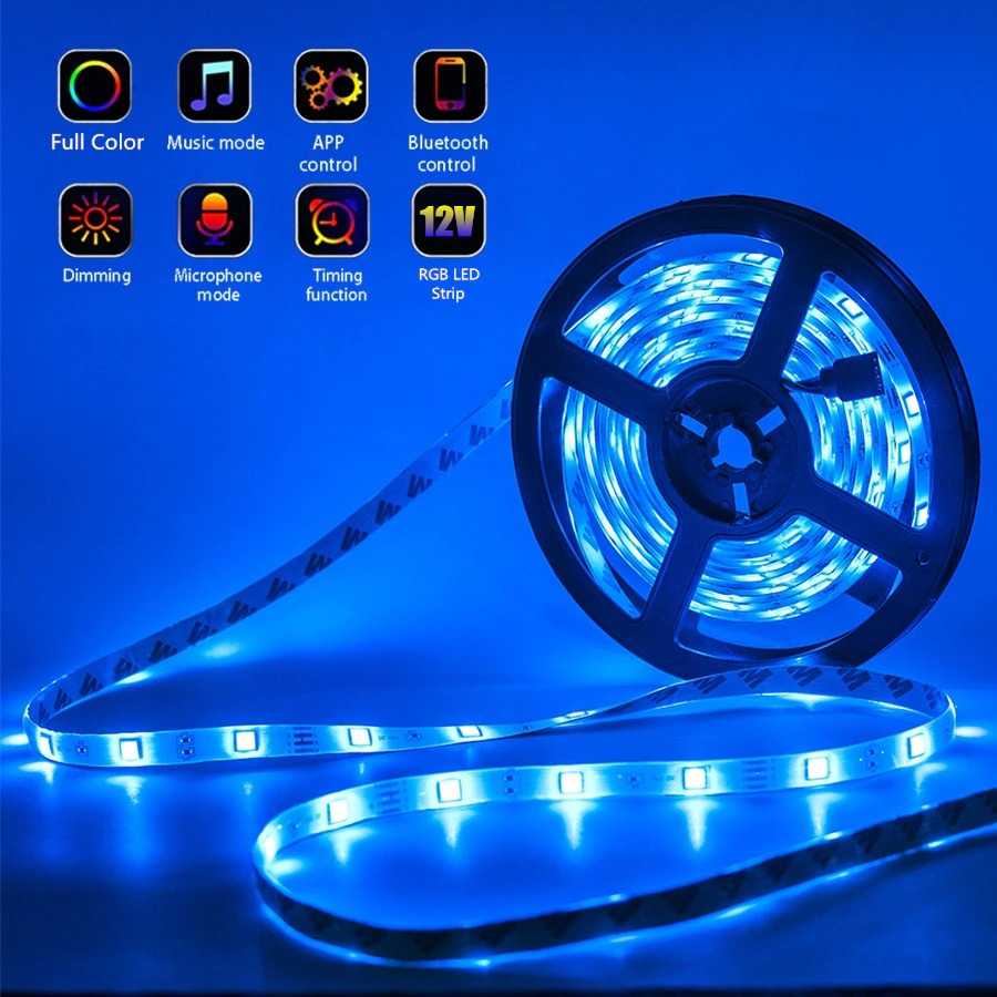 [ORIGINAL] RGB LED Strip 2835 Bluetooth Lamp Lampu Hias Hiasan Aesthetic Estetik Kamar Room Decorative Lights Murah Terbaru