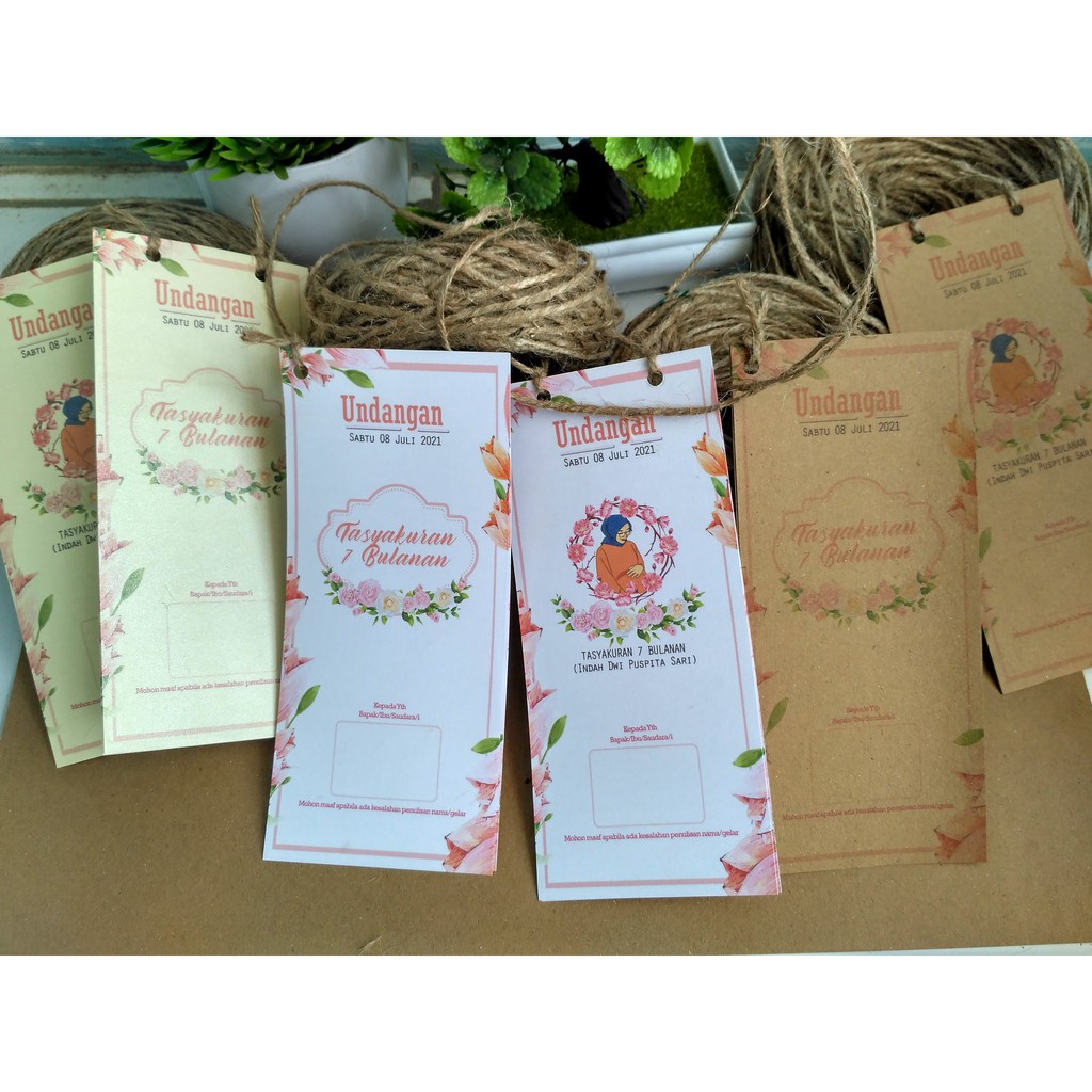 Jual Undangan Tasyakuran 7 Bulanan / 4 Bulanan / Tasyakuran Kehamilan