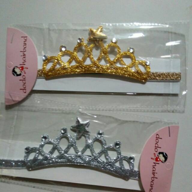 Bandana bando elastis mahkota untuk bayi