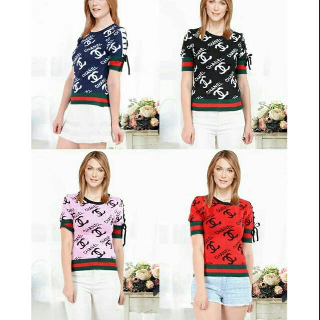 Atasan Rajut Chanel import