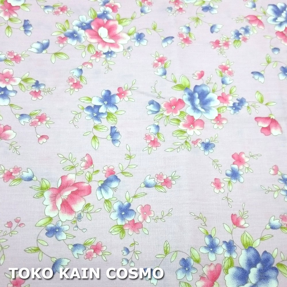 Kain Katun Jepang Twill Japan Design - Bunga Plumeria (Light Purple)