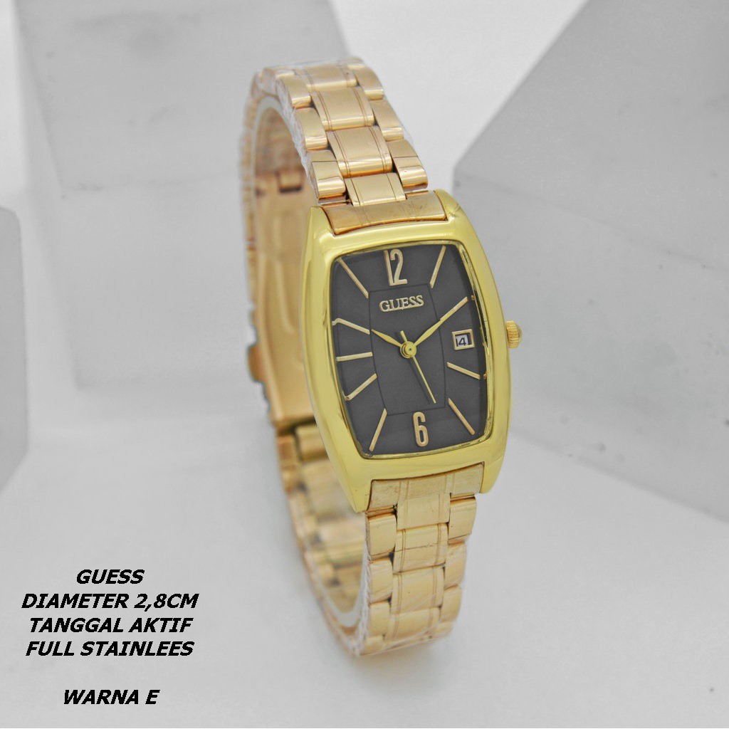 ( BISA COD ) Jam Tangan Wanita/Cewek Guess Capsul Full Stainless Tanggal Aktif