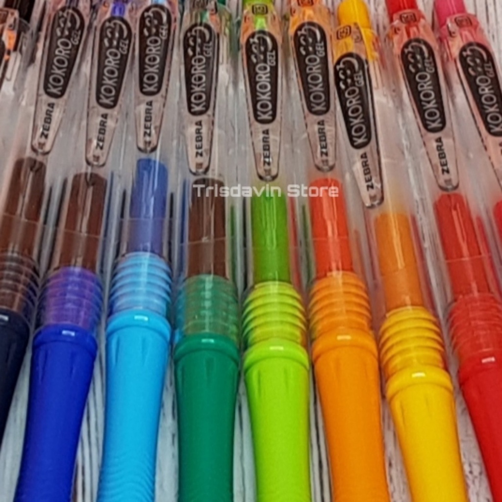 Pulpen kokoro Zebra 0.5mm warna/Zebra kokoro warna-warni 0.5mm