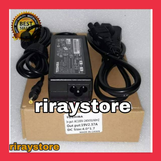 Adaptor Charger laptop Toshiba Satellite U840 U840W U840T U920T Z20T 19V 2.37A Gratis kabel power