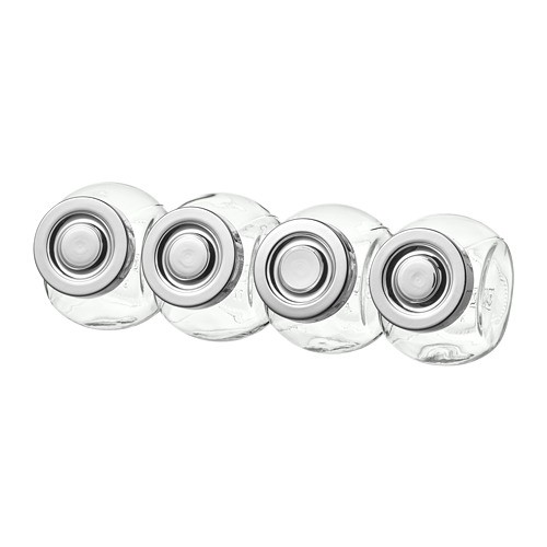 Toples Kecil Tempat Bumbu Serba Guna Dari Kaca Transparan isi 4 pcs Ukuran 150 ml