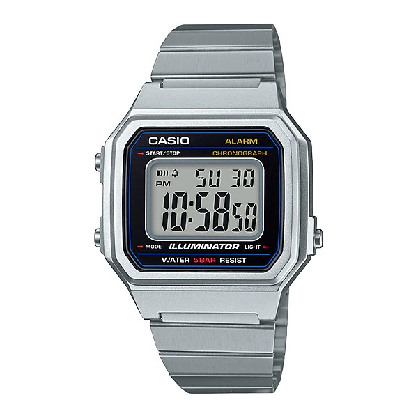 Casio Original B650WD-1A / B-650WD-1A Jam Tangan Unisex Stainless Silver Rantai