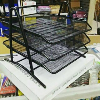 Rak dokumen tiga susun di meja kantor kerja Rak kertas 3 Rak dokumen tiga susun di meja kantor kerja Rak kertas 3