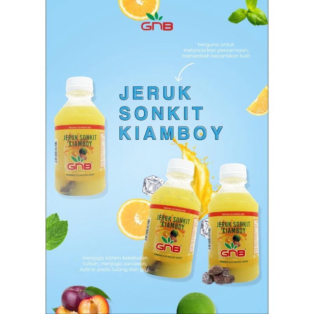 

Jus Jeruk Sonkit Kiamboy GNB | Halal dan 100% Natural