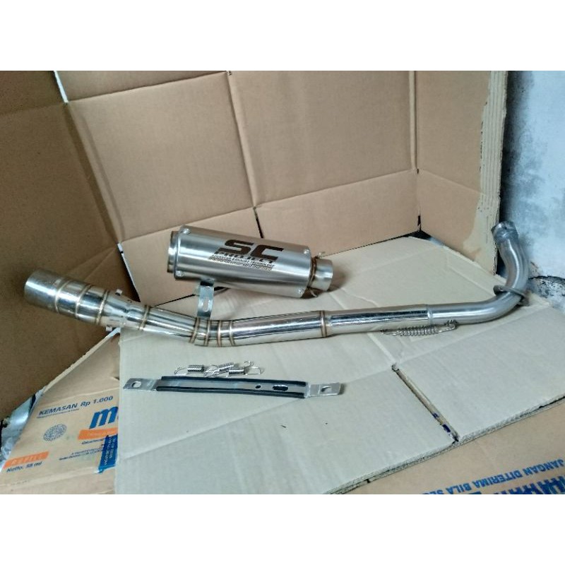 Knalpot kolong, jupiter Z, vega, blade, shogun, supra, fullsainles. SC project