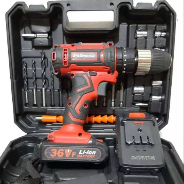 Cordless drill impact 36V mesin bor baterai 36V