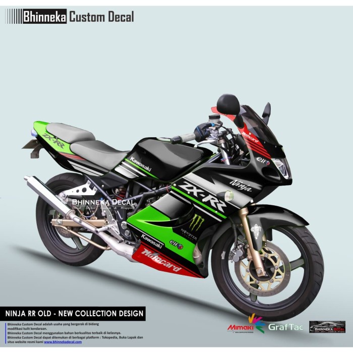 DECAL STICKER NINJA RR OLD MOTOCARD
