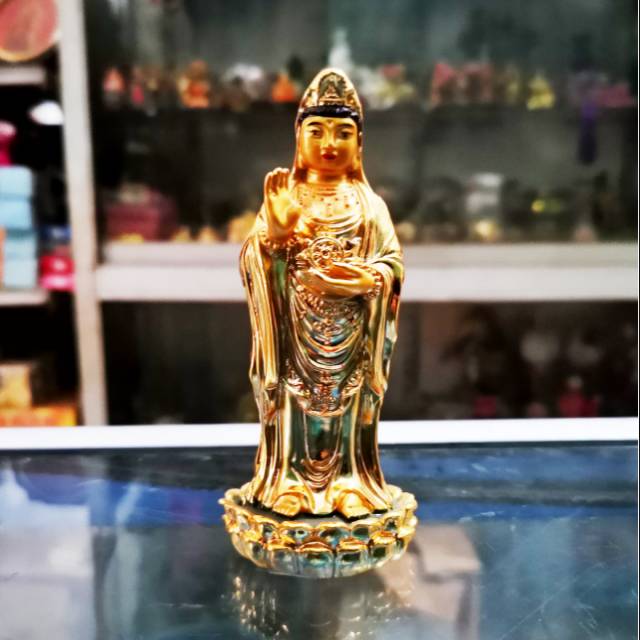 Patung Rupang Dewi KwanIm Kwan Im Kwan Yin Gold Emas A