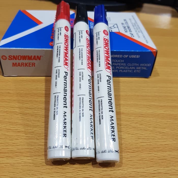 

SPIDOL PERMANENT SNOWMAN 12 PERMANENT MARKER SNOWMAN HITAM BIRU MERAH