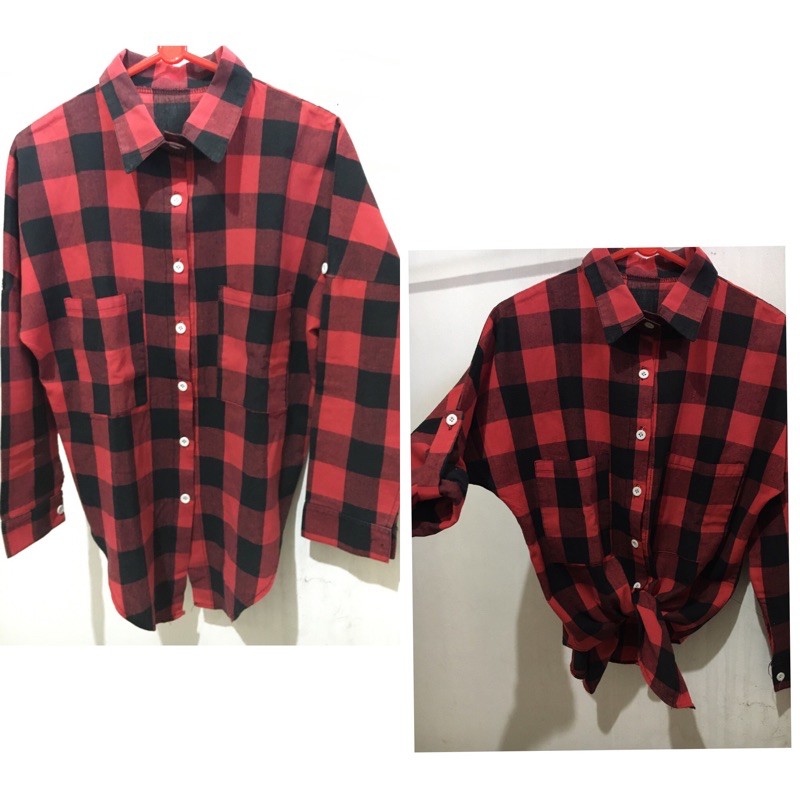 Kemeja kotak-kotak/casual/wanita
