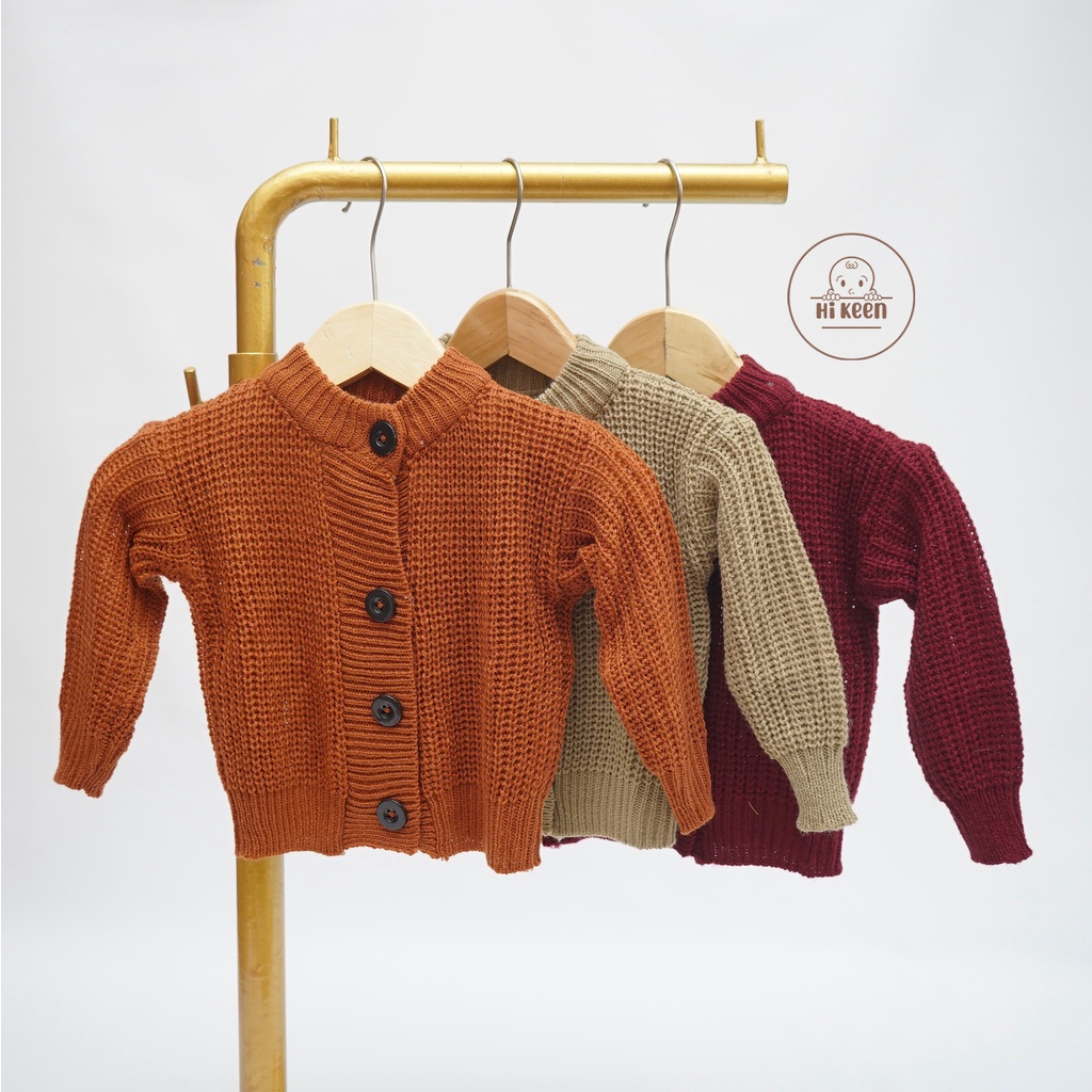 [Hikeen]  cardigan rajut bayi dan balita korean style hangat dan tebal premium